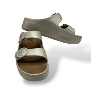 Lemon Jelly Gaia Platform Sandals Slides Fenix Warm Gray US 9 EU 40 Scandi Shoes